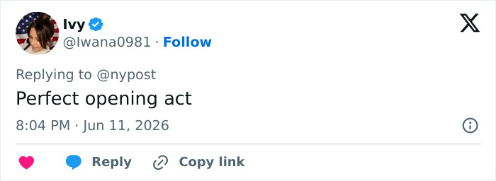 Tweet calling Shakira's World Cup 2026 opening act perfect