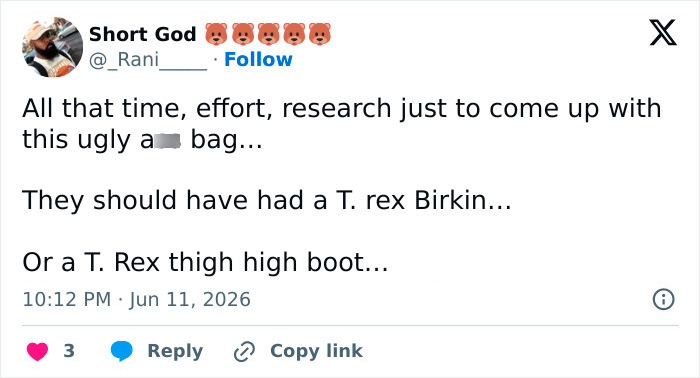 A Fashion Label Claims To Have Lab-Grown A "T-Rex Leather" Handbag But Now They Can't Find Anyone To Buy It A Fashion Label Claims To Have Lab-Grown A "T-Rex Leather" Handbag But Now They Can't Find Anyone To Buy It