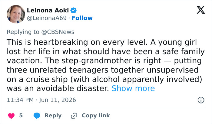Tweet criticizing handling of Anna Kepner case and family supervision Tweet criticizing handling of Anna Kepner case and family supervision