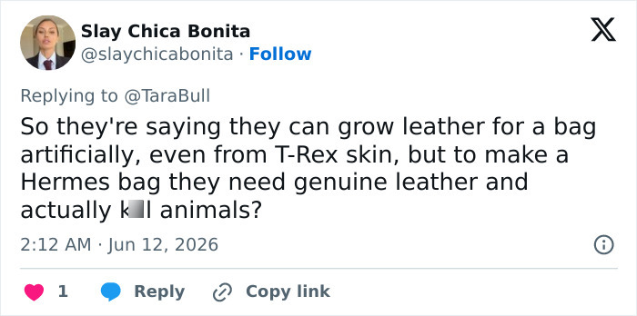A Fashion Label Claims To Have Lab-Grown A "T-Rex Leather" Handbag But Now They Can't Find Anyone To Buy It A Fashion Label Claims To Have Lab-Grown A "T-Rex Leather" Handbag But Now They Can't Find Anyone To Buy It
