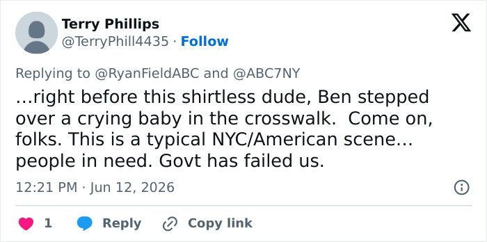 Comment describing a typical scene of homelessness involving Ben Stiller Comment describing a typical scene of homelessness involving Ben Stiller
