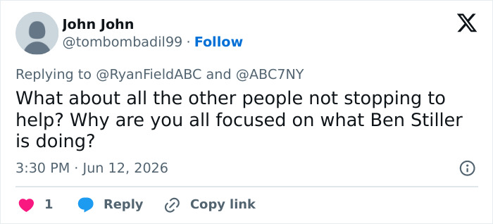 Tweet questioning focus on Ben Stiller amid homelessness help discussion Tweet questioning focus on Ben Stiller amid homelessness help discussion