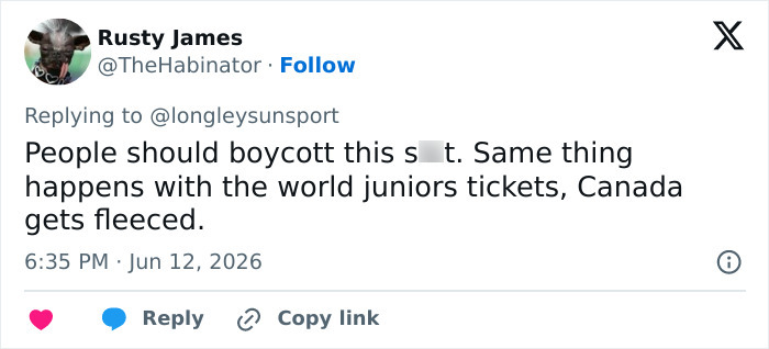 Tweet calling for boycott of tickets amid World Cup and juniors controversy