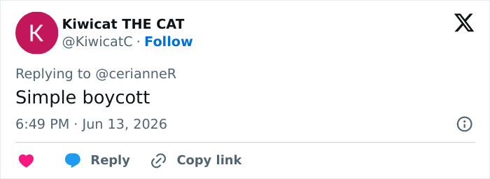 Tweet calling for simple boycott of FIFA World Cup 2026