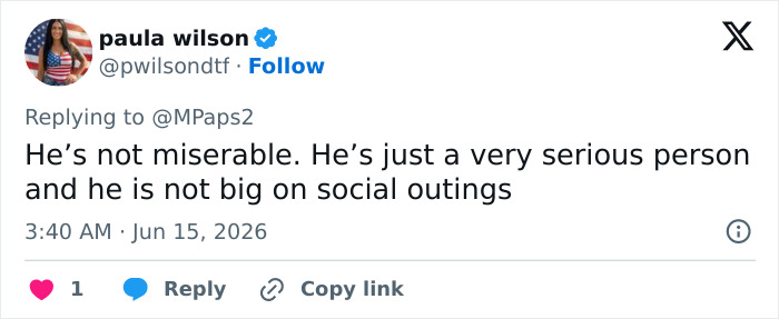 Tweet defending Barron Trump as serious, not miserable about his changed look Tweet defending Barron Trump as serious, not miserable about his changed look