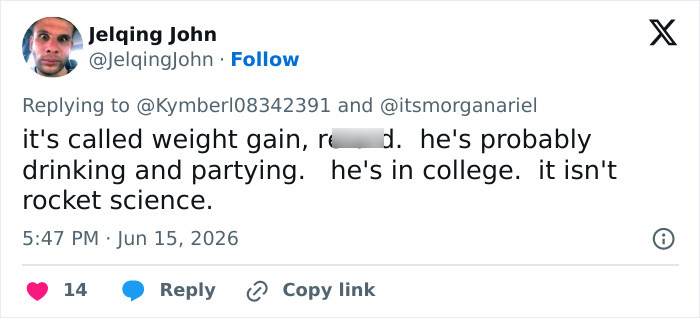 Tweet mentioning Barron Trump's weight gain and college life Tweet mentioning Barron Trump's weight gain and college life
