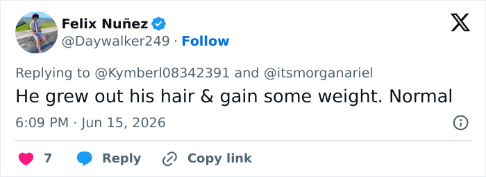 Tweet noting Barron Trump grew out his hair and gained weight, appearing normal Tweet noting Barron Trump grew out his hair and gained weight, appearing normal