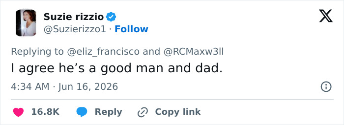 Tweet agreeing dad is a good man and dad Tweet agreeing dad is a good man and dad
