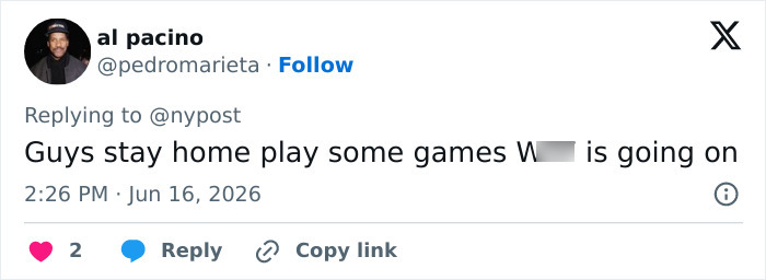 Tweet advising to stay home and play games amid incident in Brazil Tweet advising to stay home and play games amid incident in Brazil