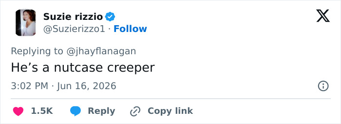 Tweet calling male Karen a nutcase creeper Tweet calling male Karen a nutcase creeper
