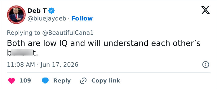 Twitter user Deb T shares a strong opinion on Gavin Newsom and Justin Trudeau during their World Cup confession. Twitter user Deb T shares a strong opinion on Gavin Newsom and Justin Trudeau during their World Cup confession.