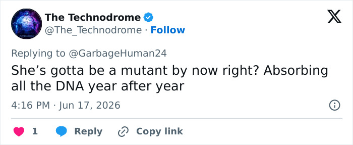 Bonnie Blue's appearance triggers shock, as a user suggests she is a mutant after a baby shower scandal. Bonnie Blue's appearance triggers shock, as a user suggests she is a mutant after a baby shower scandal.