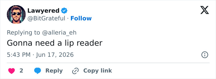 Twitter user Lawyered discusses Gavin Newsom and Justin Trudeau World Cup confession, needing a lip reader. Twitter user Lawyered discusses Gavin Newsom and Justin Trudeau World Cup confession, needing a lip reader.
