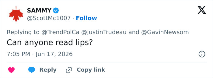 This image shows a tweet regarding Gavin Newsom and Justin Trudeau at the World Cup. This image shows a tweet regarding Gavin Newsom and Justin Trudeau at the World Cup.