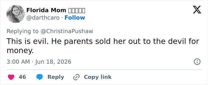 A tweet from Florida Mom on June 18, 2026, about the Lilo & Stitch actress tragic passing.