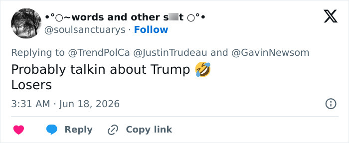 Tweet referencing Gavin Newsom and Justin Trudeau at World Cup, discussing a jaw-dropping confession. Tweet referencing Gavin Newsom and Justin Trudeau at World Cup, discussing a jaw-dropping confession.