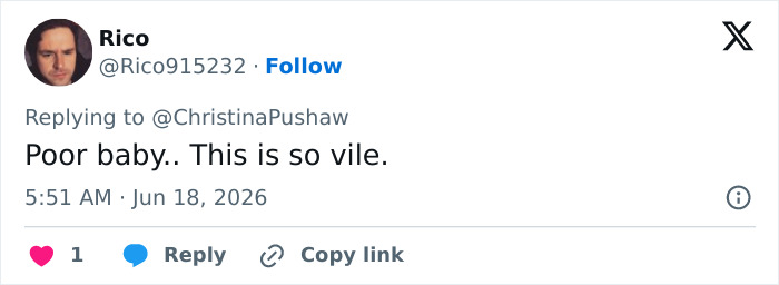 A tweet from Rico on June 18, 2026, about the Lilo & Stitch actress tragic passing.