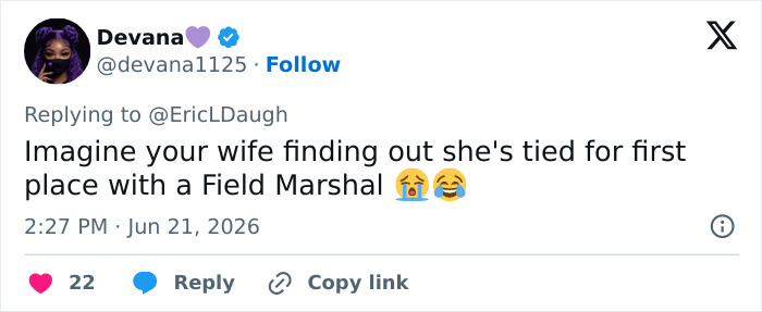 A social media post with a comment about JD Vance's wife and his marriage confession. A social media post with a comment about JD Vance's wife and his marriage confession.