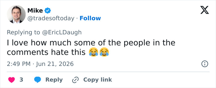 A tweet from Mike loving how much some people in the comments hate this, regarding JD Vance and Usha Vance's marriage. A tweet from Mike loving how much some people in the comments hate this, regarding JD Vance and Usha Vance's marriage.