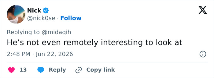 A looksmaxxer clavicular review by Nick on Twitter saying he is not interesting to look at A looksmaxxer clavicular review by Nick on Twitter saying he is not interesting to look at