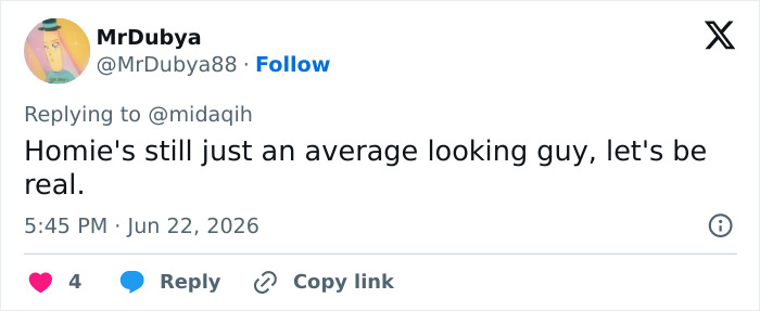 A looksmaxxer clavicular review by MrDubya on Twitter saying he is an average looking guy A looksmaxxer clavicular review by MrDubya on Twitter saying he is an average looking guy