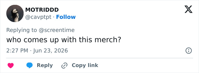 A social media post questioning the approval of the 'Supergirl' movie souvenir design.