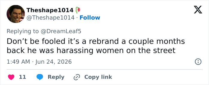 A screenshot of a tweet from Theshape1014 about Looksmaxxer Androgenic's interaction with trans woman. A screenshot of a tweet from Theshape1014 about Looksmaxxer Androgenic's interaction with trans woman.