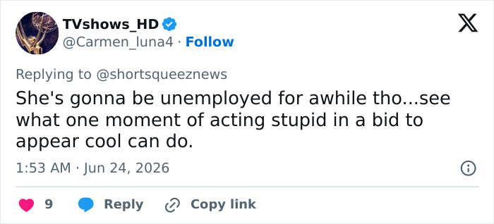 A screenshot of a tweet from TVshows_HD discussing the JPMorgan exec's unemployment. A screenshot of a tweet from TVshows_HD discussing the JPMorgan exec's unemployment.