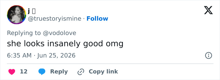 A fan tweet praising Ariana Grande's appearance despite tour concerns.