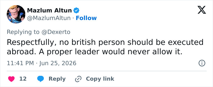 Screenshot of a tweet by Mazlum Altun about an influencer arrested in Dubai, arguing against e*******n abroad.