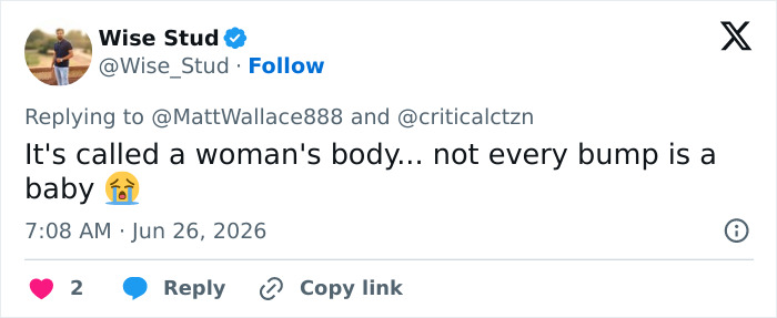 A tweet by Wise Stud dismissing rumors about Taylor Swift and Selena Gomez pregnant, stating its a woman's body.