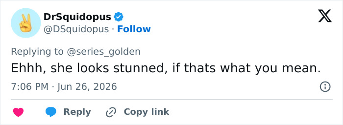 Screenshot of a fan tweet remarking on Millie Bobby Brown's red carpet appearance.