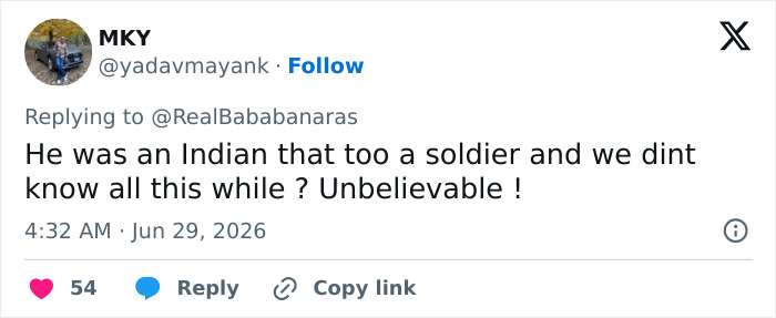 A tweet expressing surprise an Indian soldier's frozen body on Mount Everest, Green Boots, was unidentified for so long.