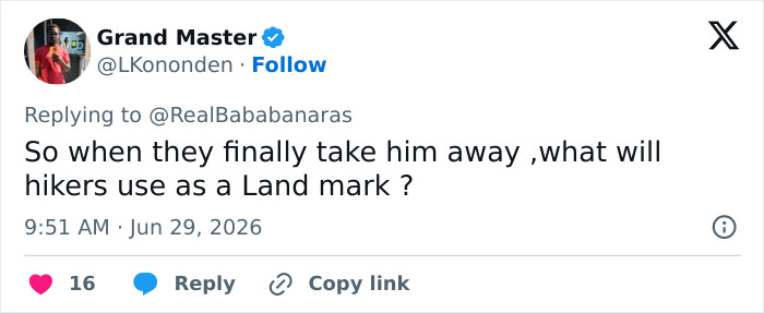 A tweet questioning what hikers will use as a landmark once the frozen body known as Green Boots is removed from Mount Everest.