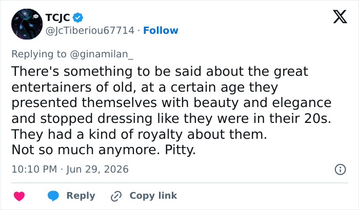 Another tweet comparing Shania Twain to Madonna regarding her sheer look and dance moves.