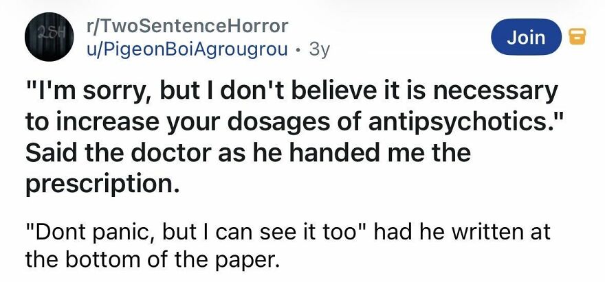 Short horror story about antipsychotic dosages and a chilling hidden message.