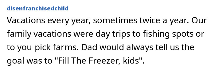 Disenfranchisedchild's post on middle-class people and their vacations, illustrating ignorant things they say.
