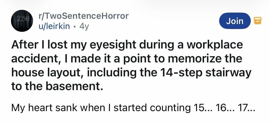 Short horror story about memorizing a house layout after losing eyesight in an accident.