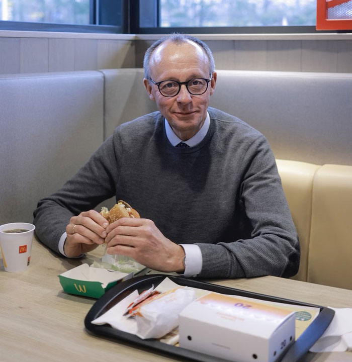 World leader enjoying a casual meal at McDonald's restaurant
