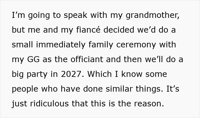 Screenshot about daughter planning a wedding ceremony, her mom wants to celebrate her birthday. Screenshot about daughter planning a wedding ceremony, her mom wants to celebrate her birthday.