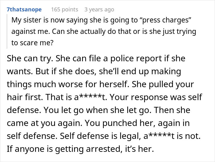 Advice on legal self defense and police report in family dispute Advice on legal self defense and police report in family dispute