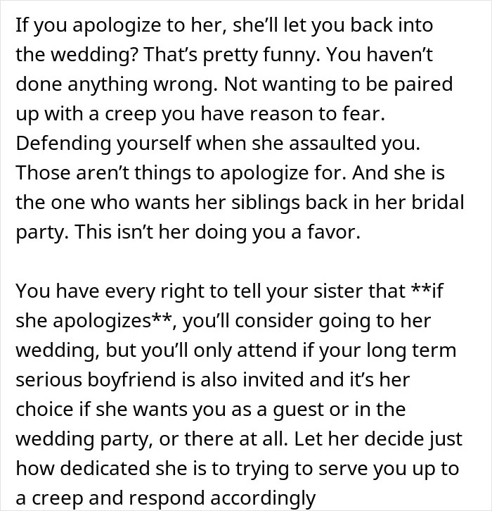 Discussion on wedding attendance and setting boundaries with toxic sister Discussion on wedding attendance and setting boundaries with toxic sister