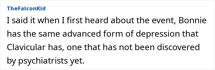Comment about Bonnie Blue's advanced depression at baby shower drama