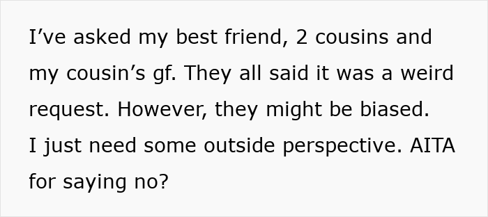 SIL Makes A Weird Demand For The Wedding: "Immediately Said No"