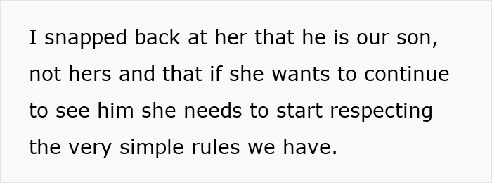 Text about insisting MIL respect simple parenting rules