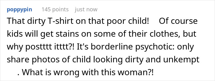 Online comment criticizing Meghan Markle photo of child in dirty shirt