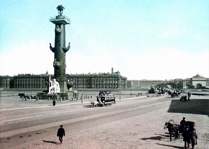 Vintage street scene with monument and carriage tied to marriage mystery Vintage street scene with monument and carriage tied to marriage mystery