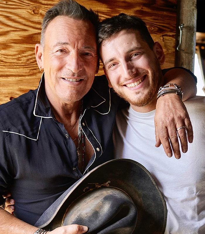 Bruce Springsteen and Evan James Springsteen, famous dad-son duo, pose like clones of each other for Father's Day.