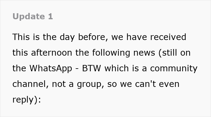 Text update about receiving wedding news via a community WhatsApp channel Text update about receiving wedding news via a community WhatsApp channel
