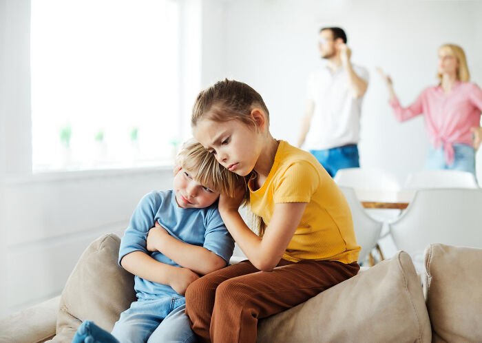Children saddened by parents arguing revealing family secrets